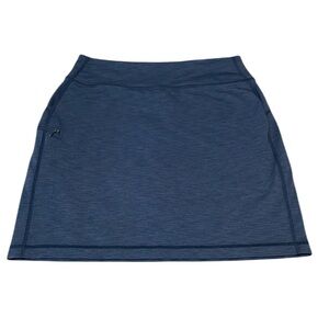 Duluth NoGA Classic Skort Skirt Shorts SMALL Stretch Heathered Blue Zip Pocket